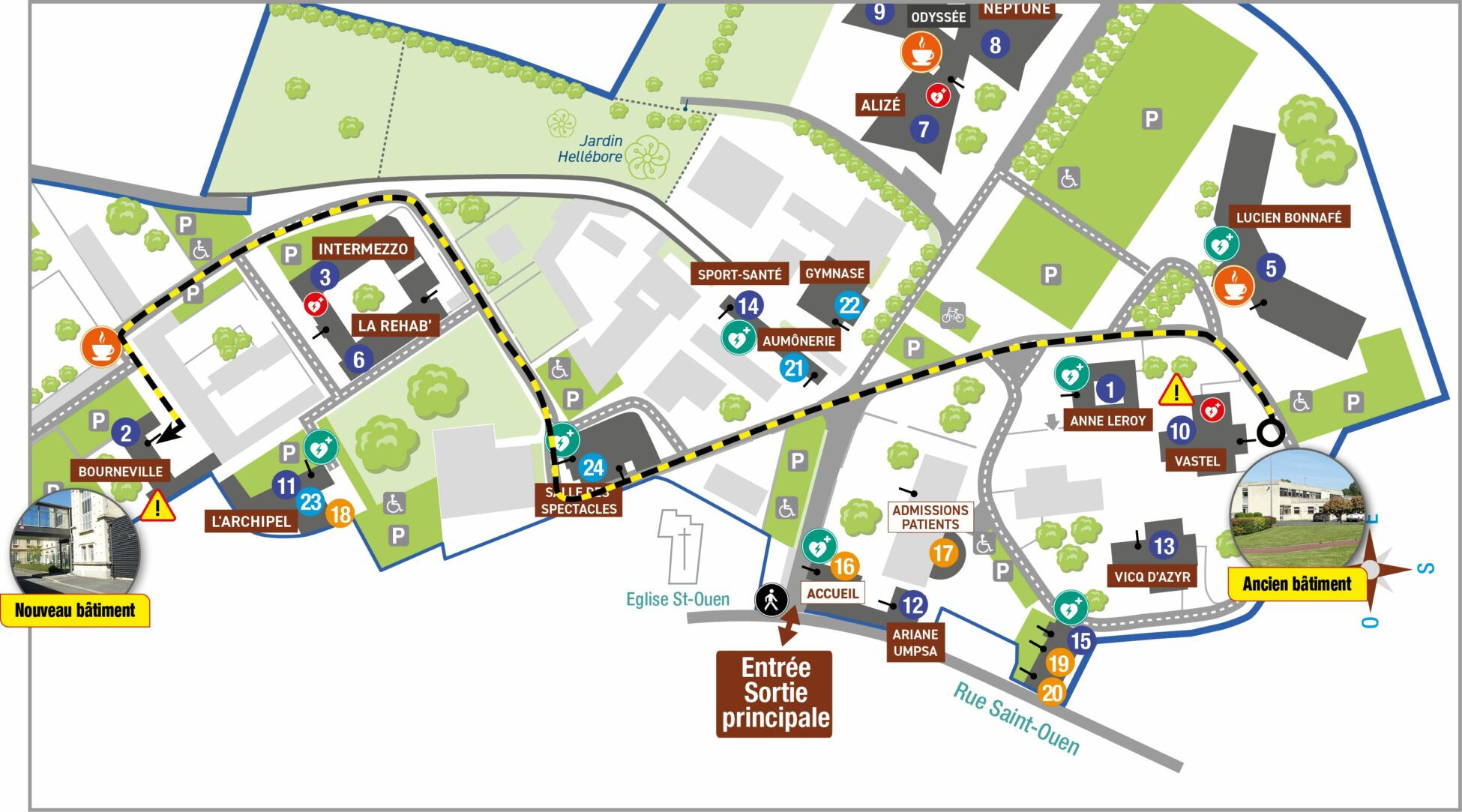 parcours vers les nouveaux services Bourneville